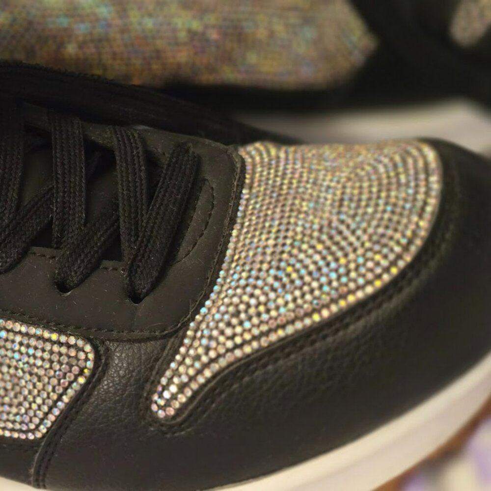 Skechers Uno-Sparkle Motion Women’s Trainer Sneakers Size 9 Black SN 155145